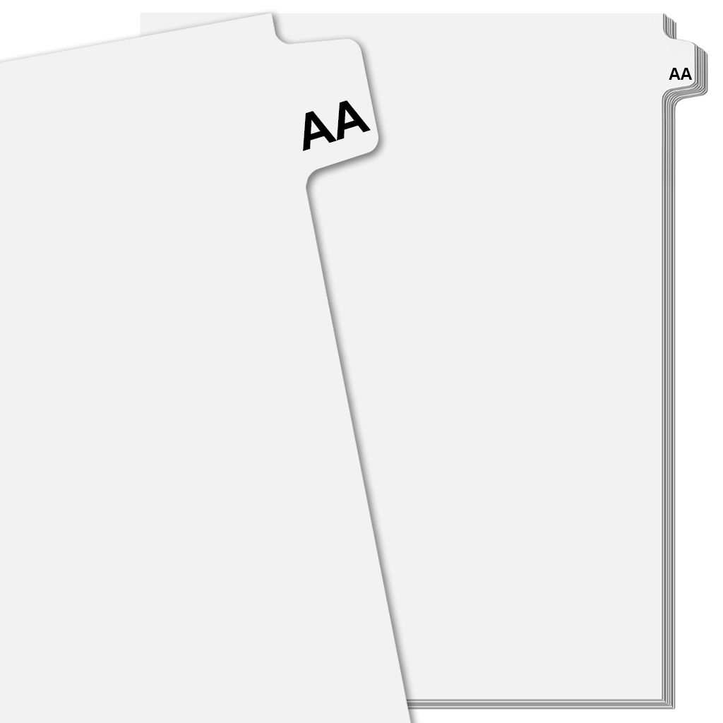 Individual Double Letter Pre-Printed Index Tab Dividers, Avery Style