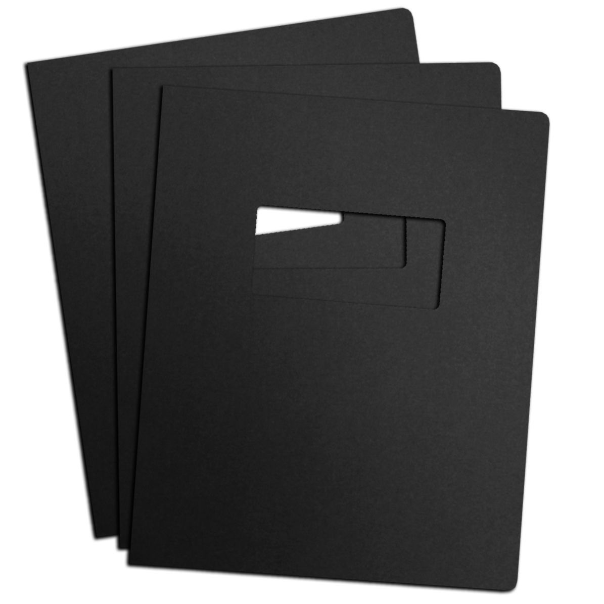 8.5" x 11" Black Linen Report Covers Image 1