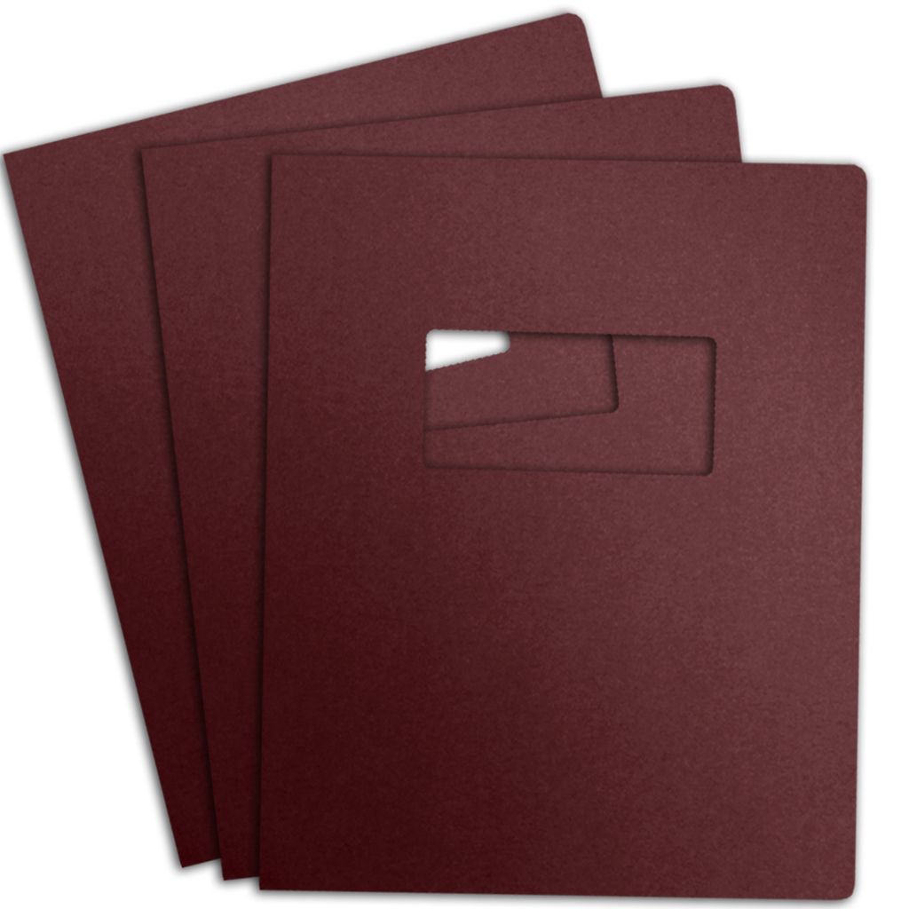 204 Linen Cover [w/ Window, Round Corner, Maroon, 19-hole Punch, 8-3/4" X 11-1/4"] 100 /Pack