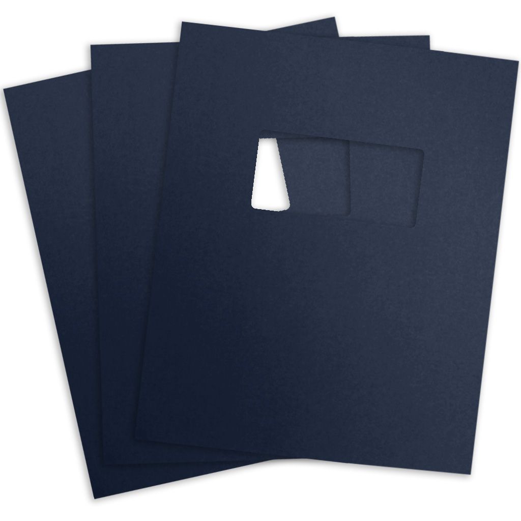 204 Linen Cover [w/ Window, Square Corner, Navy, 43 Round Hole (.250 Pitch), 8-1/2" X 11"] 100 /Pack