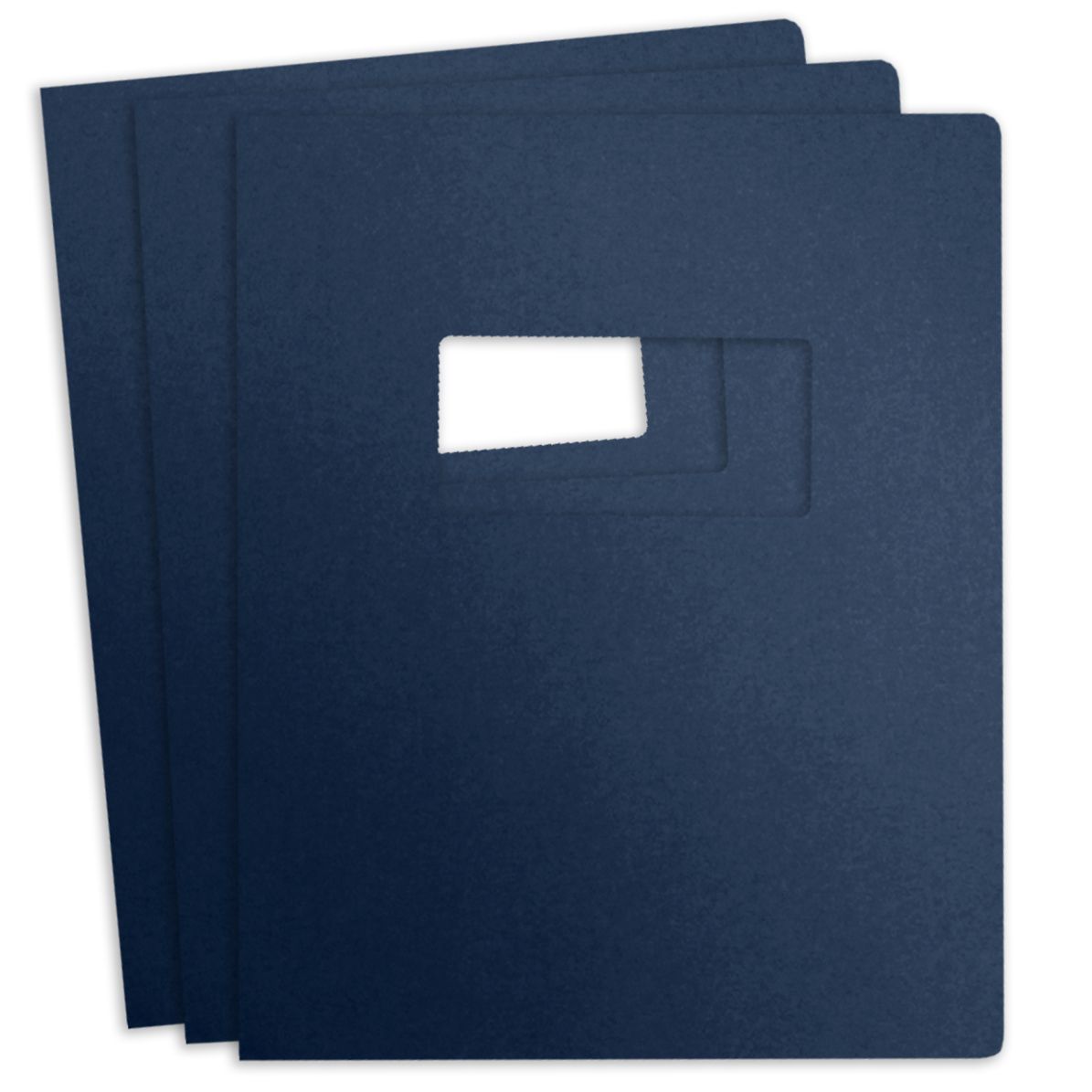 204 Linen Cover [w/ Window, Round Corner, Navy, 19-hole Punch, 8-3/4" X 11-1/4"] 100 /Pack