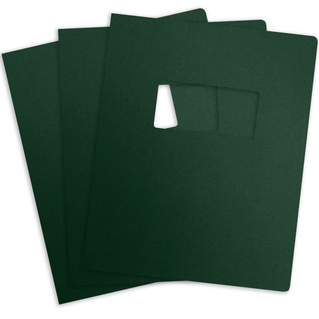 204 Linen Cover [w/ Window, Round Corner, Woodland Green, Unpunched, 8-3/4" X 11-1/4"] 100 /Pack