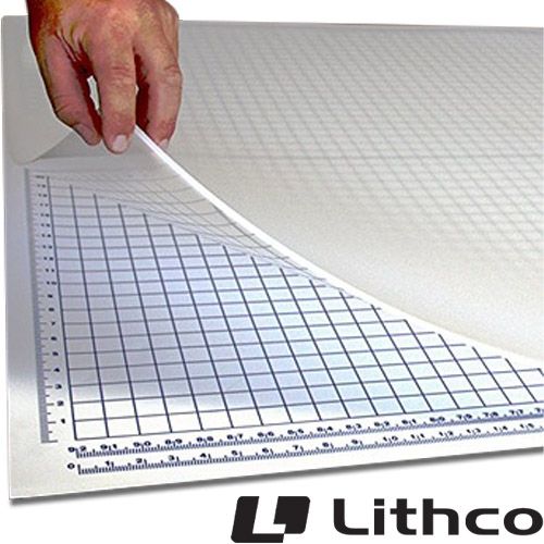 Lithco 48" x 72" Clear Heavy Duty Cutting Mat with Grid Underlay (MIS-HDCMG4872)