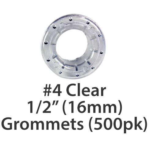 #4 Clear Plastic Grommets [1/2" 16mm] (500/Pk) 