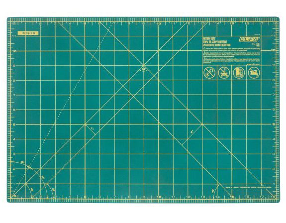 Green Olfa Cutting Mat with Inches Gridlines and Self-healing Qualities - The Best Cutter Mats and Cutting Tools in the World