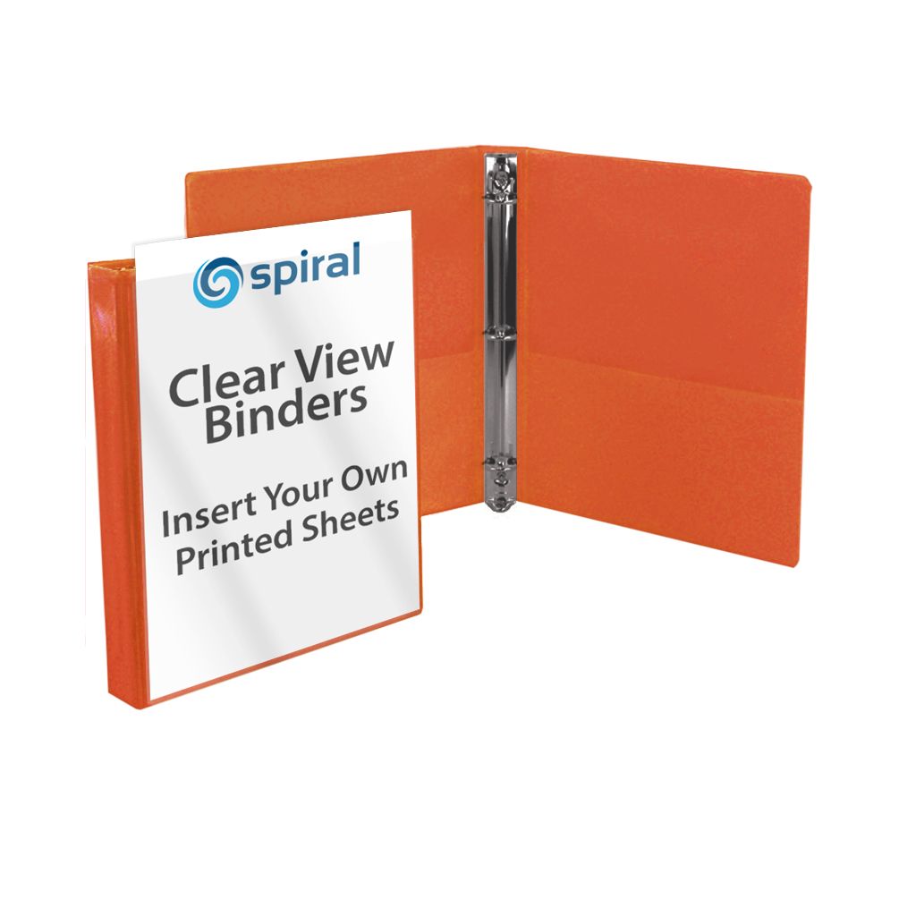 Clear Overlay 3 Ring Binder [Half Size, Orange, 1-1/2", Round Ring] 1 /Each (Discontinued)
