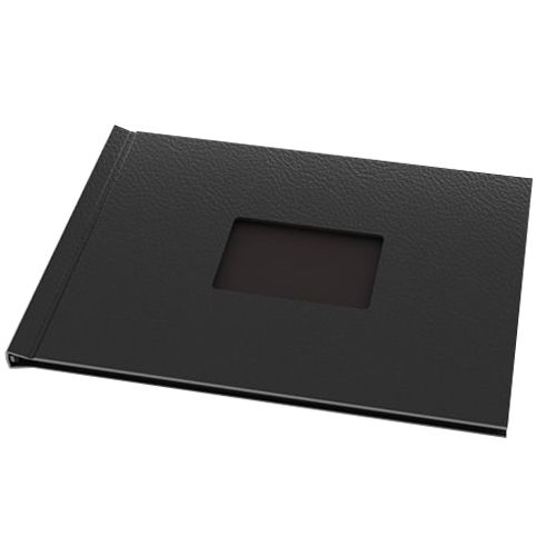 Pinchbook [w/ Window, Leather, Black, 8.5"x11.75" Landscape] 5 /Pack