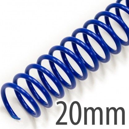 Blue 12" Spiral Plastic Coil [20 mm (3/4"), 4:1 Pitch] (100/Box) Item#334120BLUE Image 1