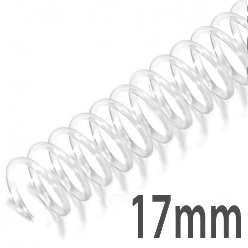 Clear 12" Spiral Plastic Coil  [17mm (43/64"), 4:1 Pitch] (100/Box) Item#334117CLEA Image 1