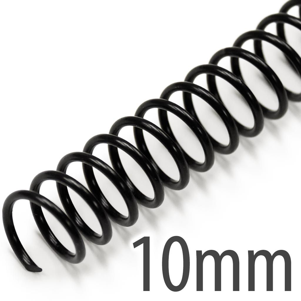 Black 10mm Coil Bindings + 3/8" Spiral Binding Coils