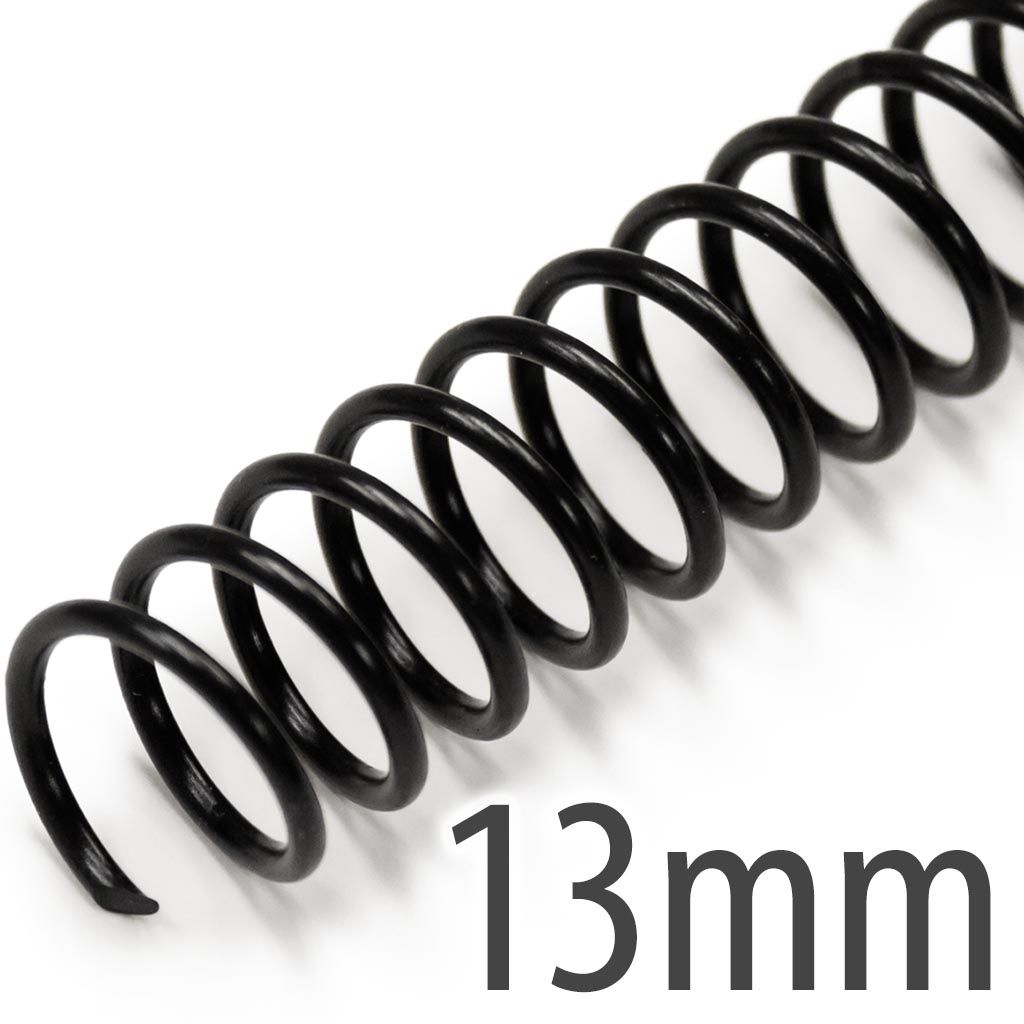 Spiral Plastic Coil 4:1 12" [Black, 13 mm (17/32")] 100 /Box