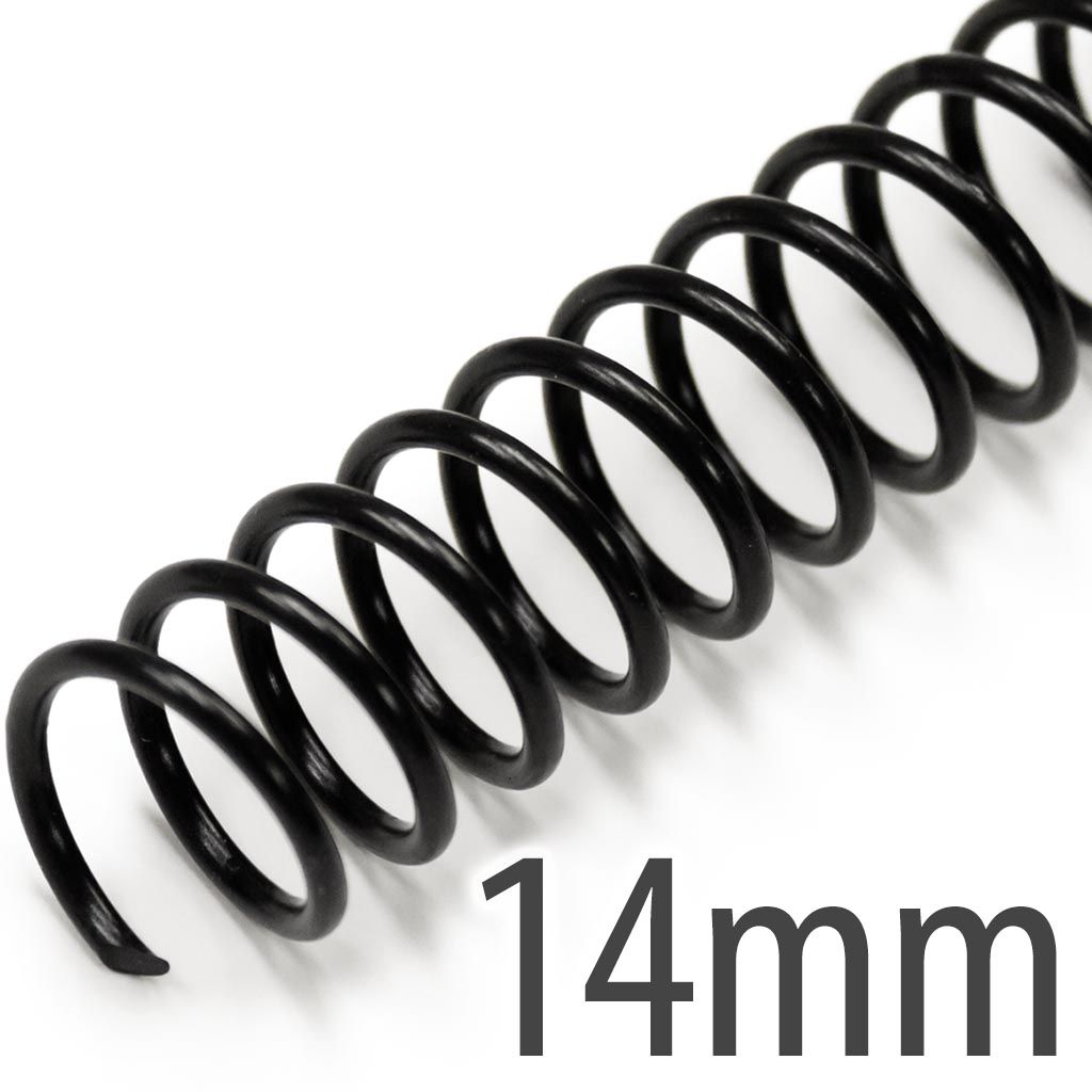 Spiral Plastic Coil 4:1 12" [Black, 14 mm (9/16")] 100 /Box