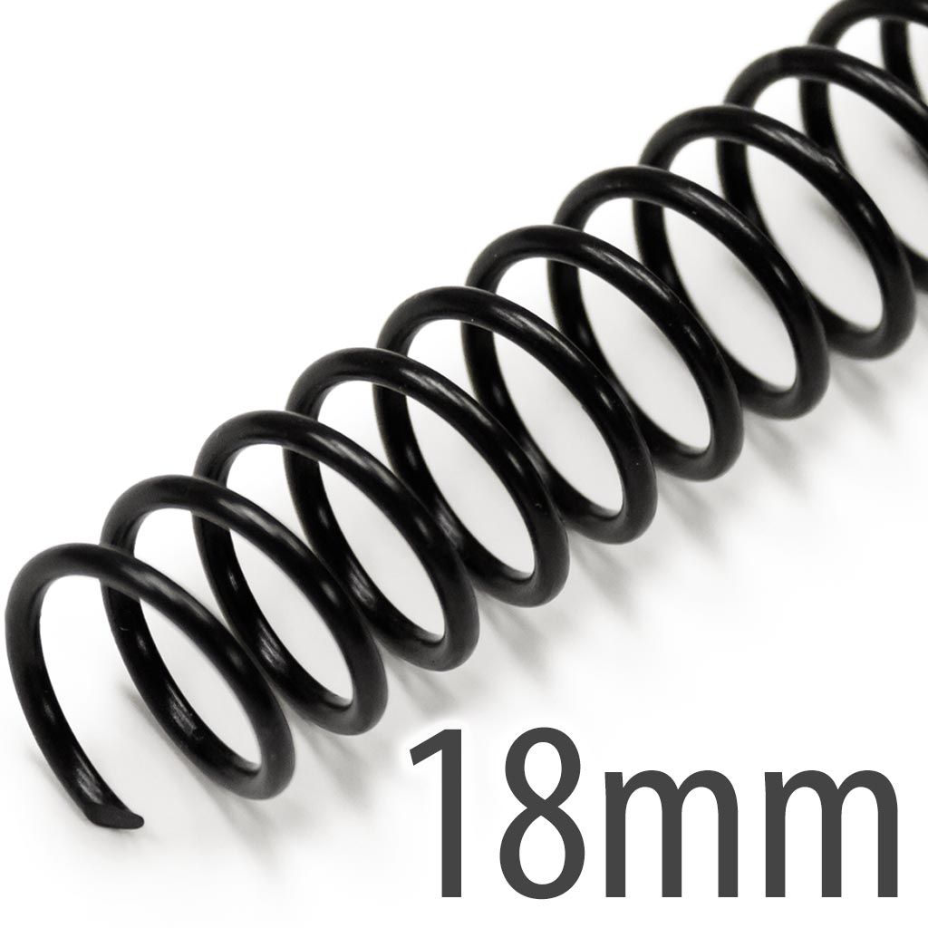 Spiral Plastic Coil 4:1 12" [Black, 18 mm (23/32")] 100 /Box