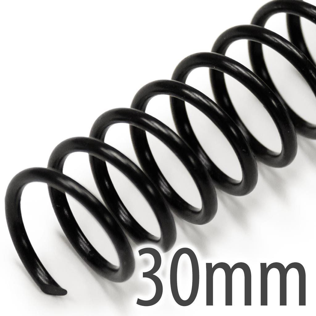 Spiral Plastic Coil 4:1 12" [Black, 30 mm (1-3/16")] 100 /Box