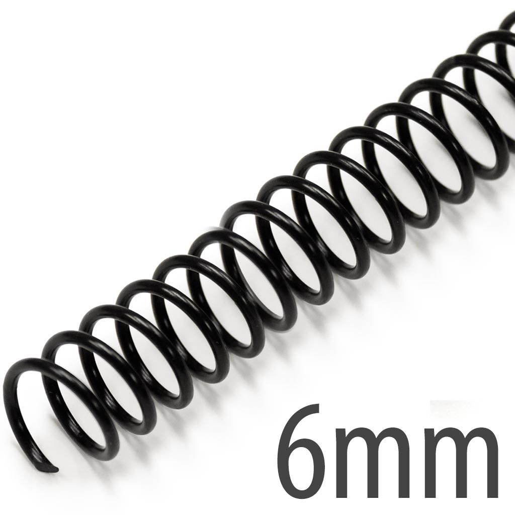 6mm Black Spiral Binding Coils