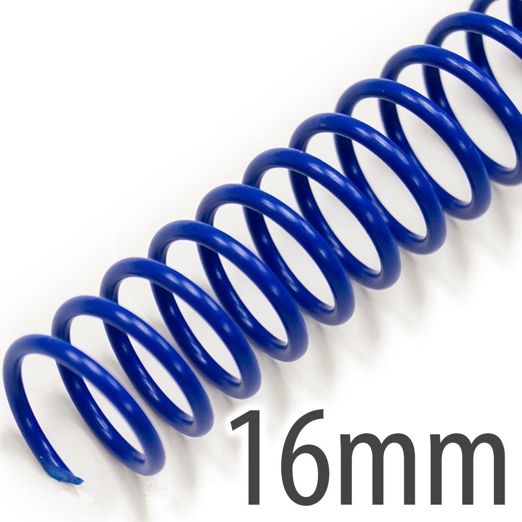 Spiral Plastic Coil 4:1 12" [Blue, 16 mm (5/8")] 100 /Box