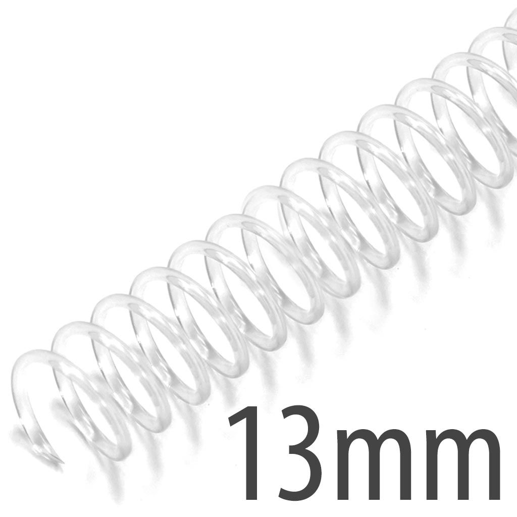 Spiral Plastic Coil 4:1 12" [Clear, 13 mm (17/32")] 100 /Box