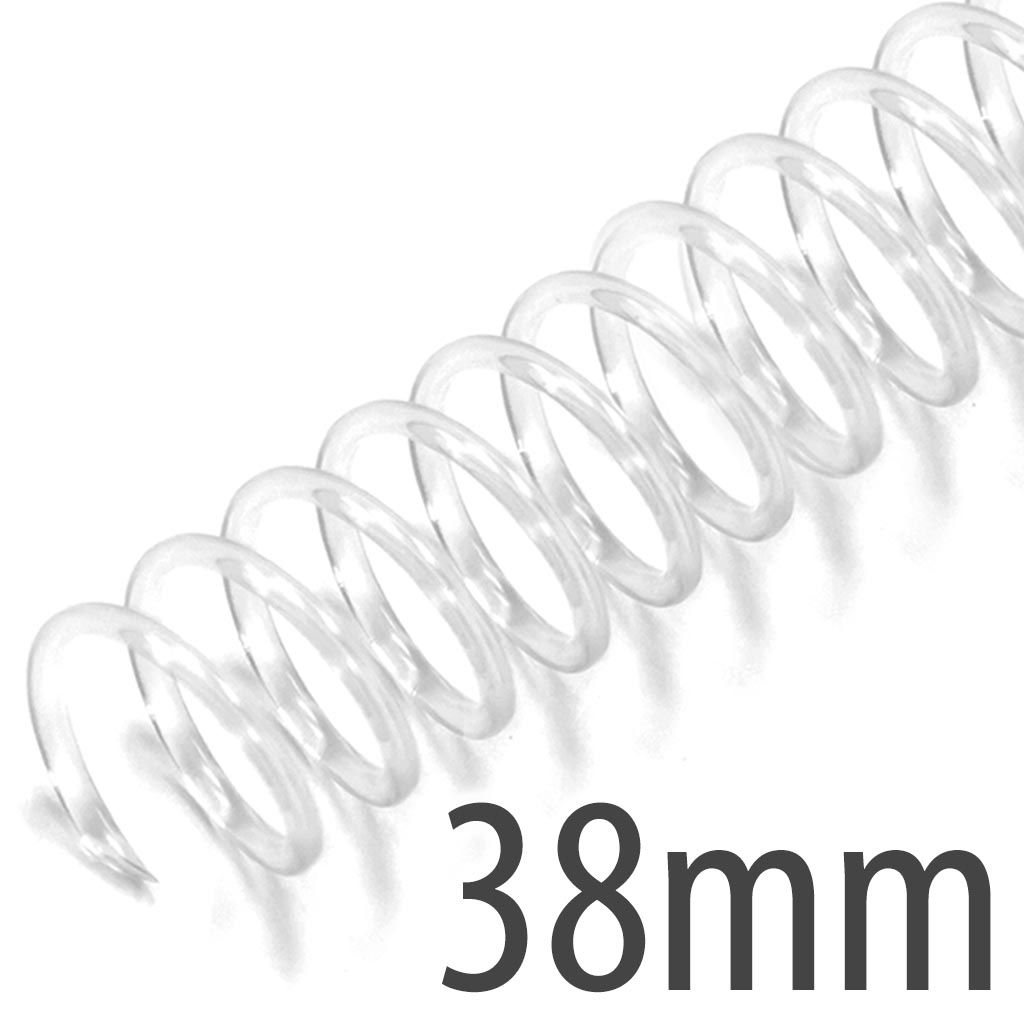 Spiral Plastic Coil 4:1 12" [Clear, 38 mm (1-1/2")] 100 /Box