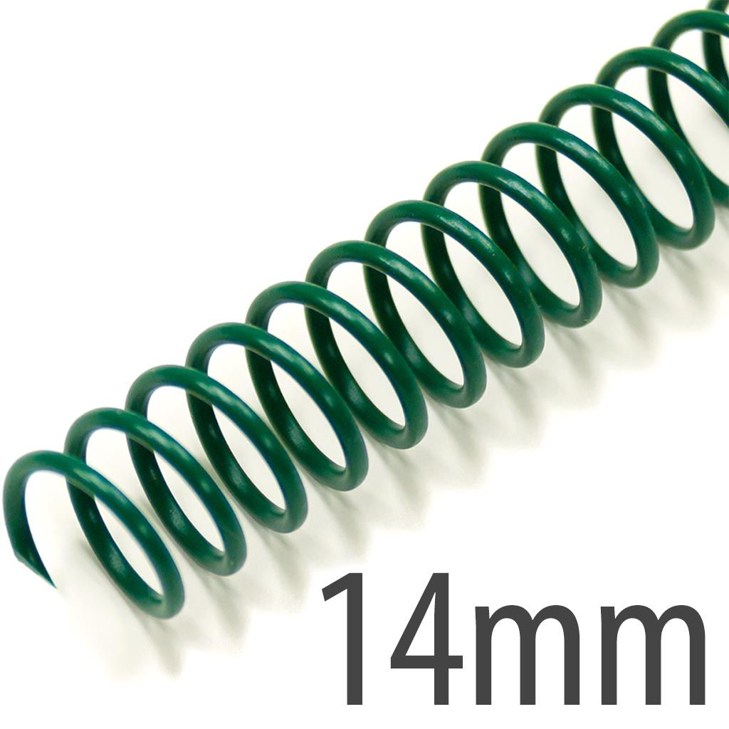 Spiral Plastic Coil 4:1 12" [Forest Green, 14 mm (9/16")] 100 /Box