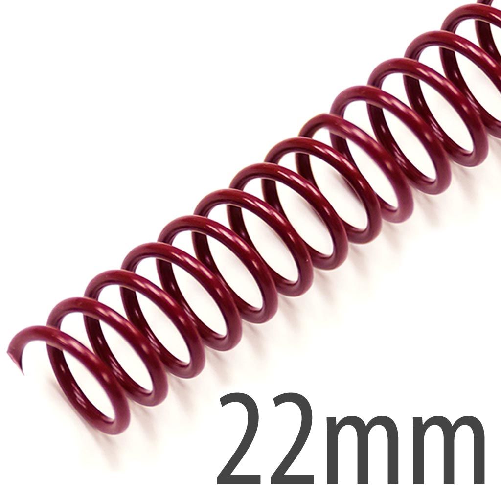 Spiral Plastic Coil 4:1 12" [Maroon, 22 mm (7/8")] 100 /Box