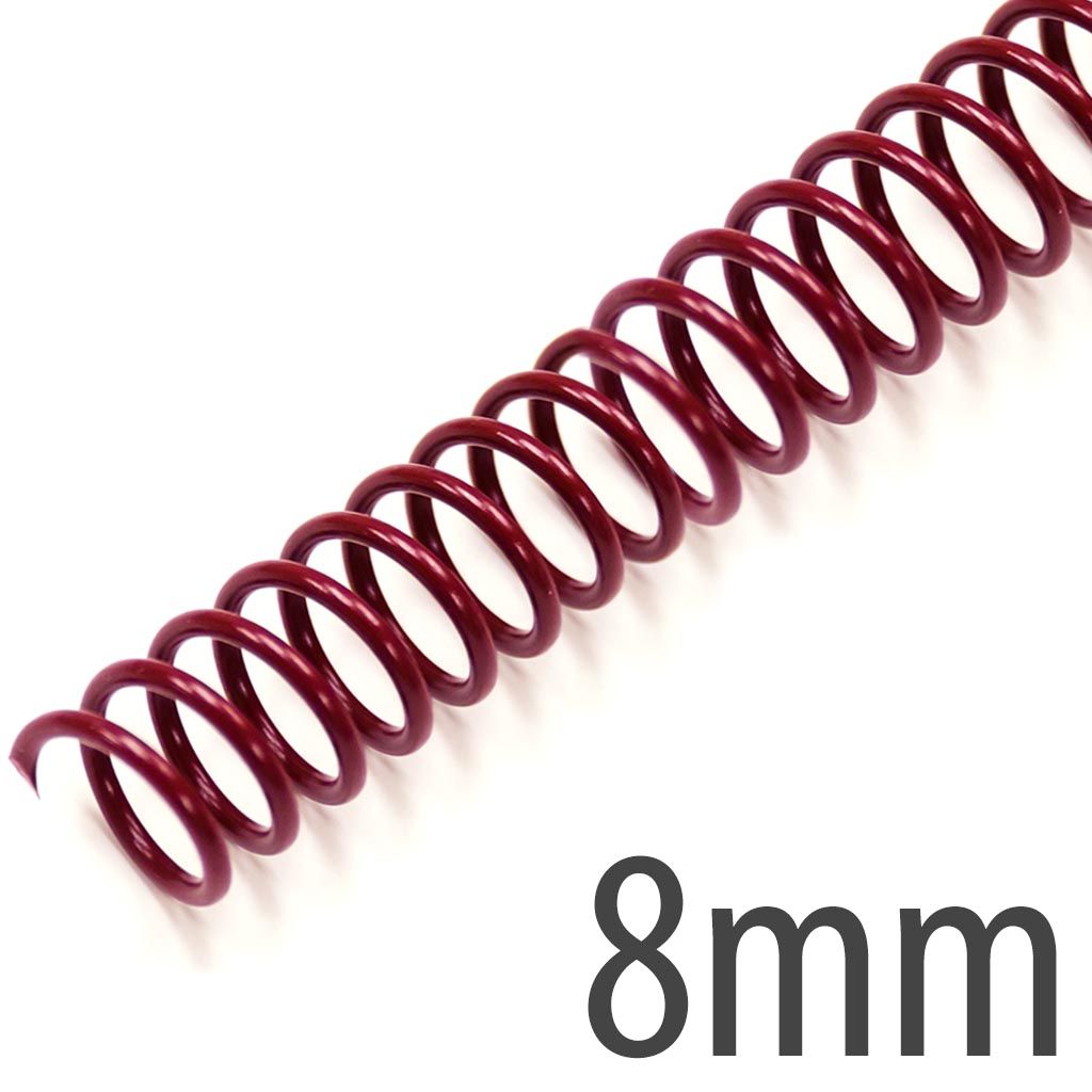 Spiral Plastic Coil 4:1 12" [Maroon, 8 mm (5/16")] 100 /Box