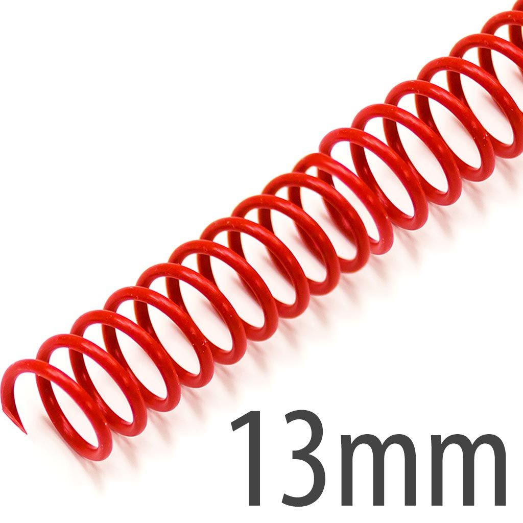Spiral Plastic Coil 4:1 12" [Red, 13 mm (17/32")] 100 /Box