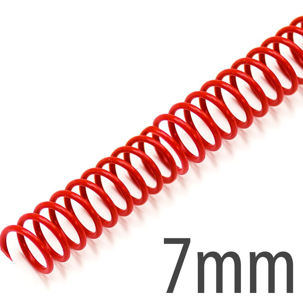 Red 7mm Plastic Coil Spiral Bindings