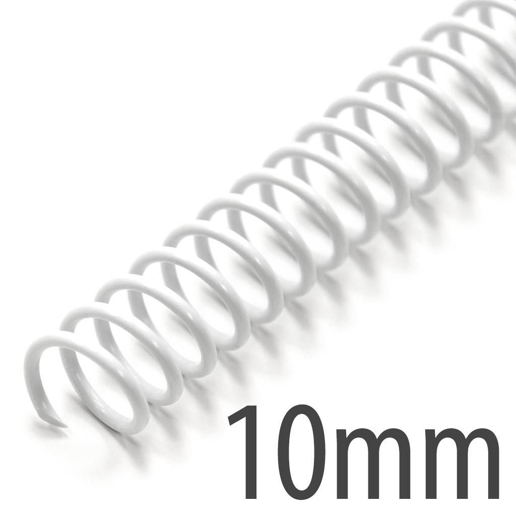 White 10mm Coil Bindings + 3/8" Spiral Binding Coils