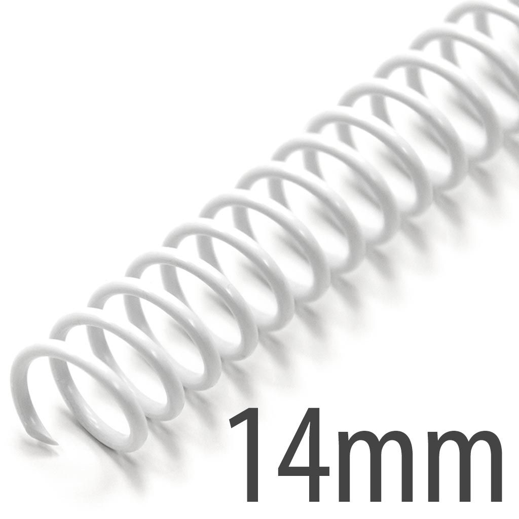 Spiral Plastic Coil 4:1 12" [White, 14 mm (9/16")] 100 /Box