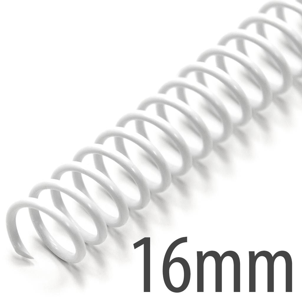 Spiral Plastic Coil 4:1 12" [White, 16 mm (5/8")] 100 /Box