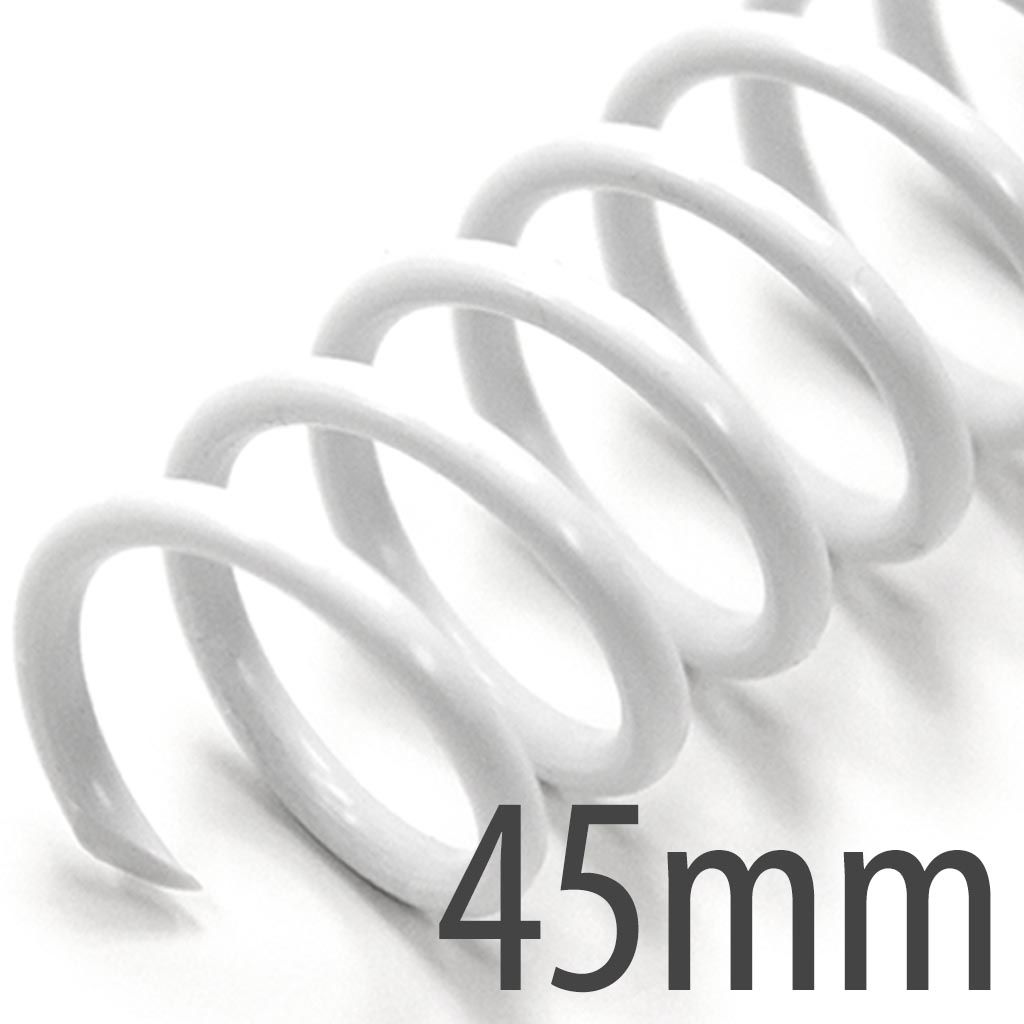 Spiral Plastic Coil 4:1 12" [White, 45 mm] 50 /Box