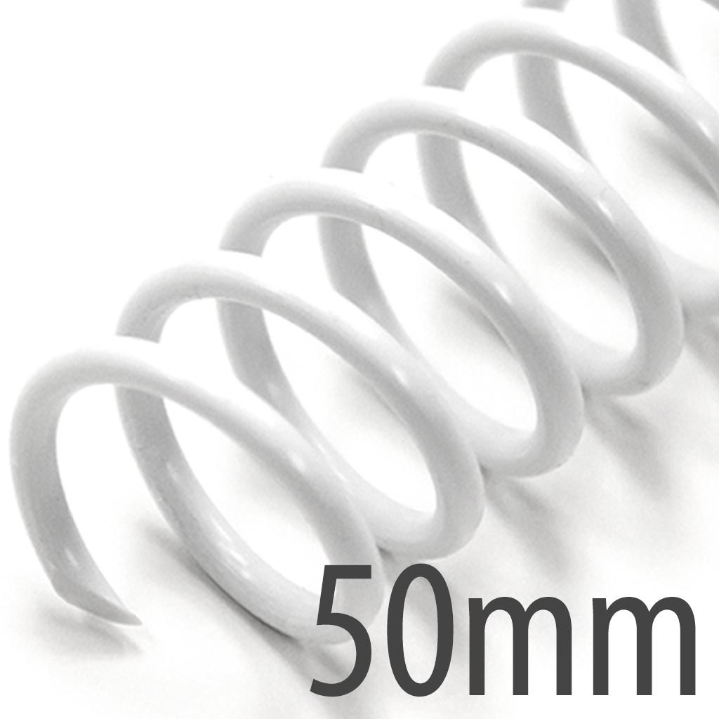 Spiral Plastic Coil 4:1 12" [White, 50 mm (2")] 50 /Box
