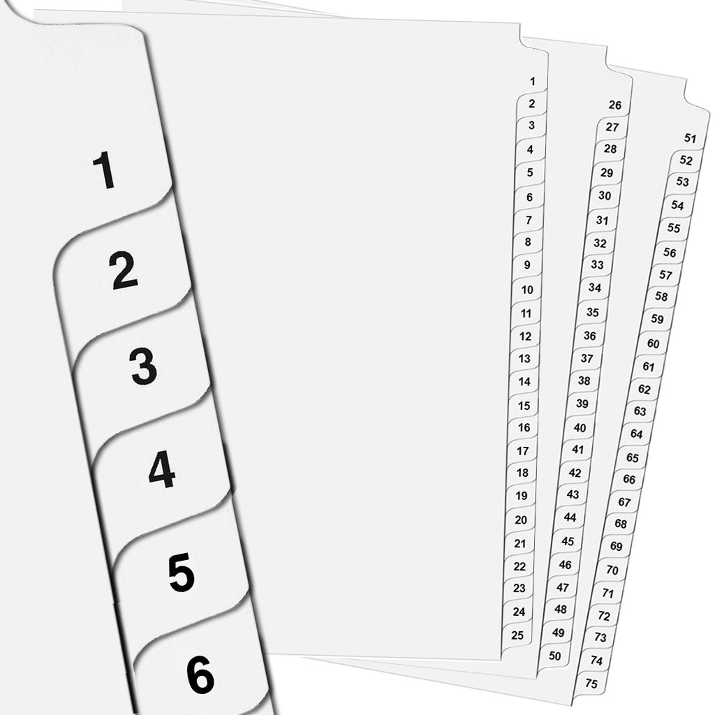 Collated Avery Legal Tabs with Printed Numbers
