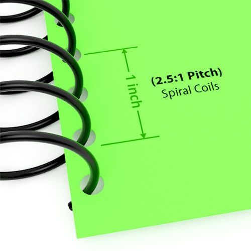 2.5:1 Pitch Spiral Plastic Coil [38mm (1-1/2"), Black, 12" Long](100/Box) Image 1