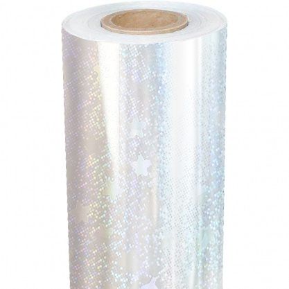 Transparent Stars Holographic Foil Fusing Rolls - Clear Star Pattern Foiling Roll