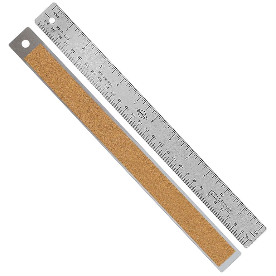 Style 200 12" Gaebel Cork Ruler [Inches / Metric]