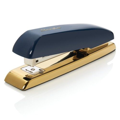 Swingline Durable 20-Sheet Navy/Gold Desk Stapler - Clearance Sale Image 1