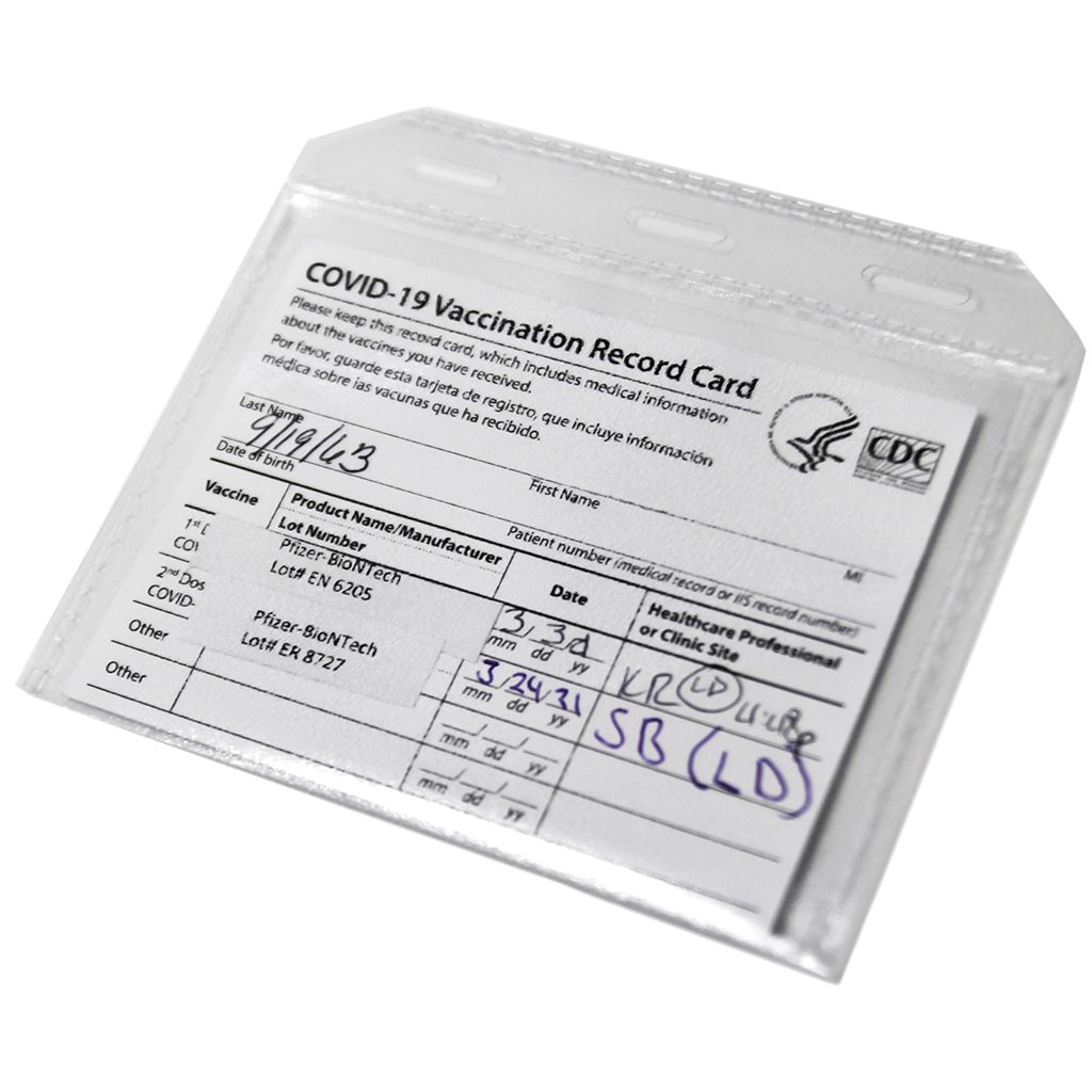4-1/8” x 4-9/16” COVID Vaccination ID Card Non-Glare Proximity-Style Pockets – 5 Pack Image 1