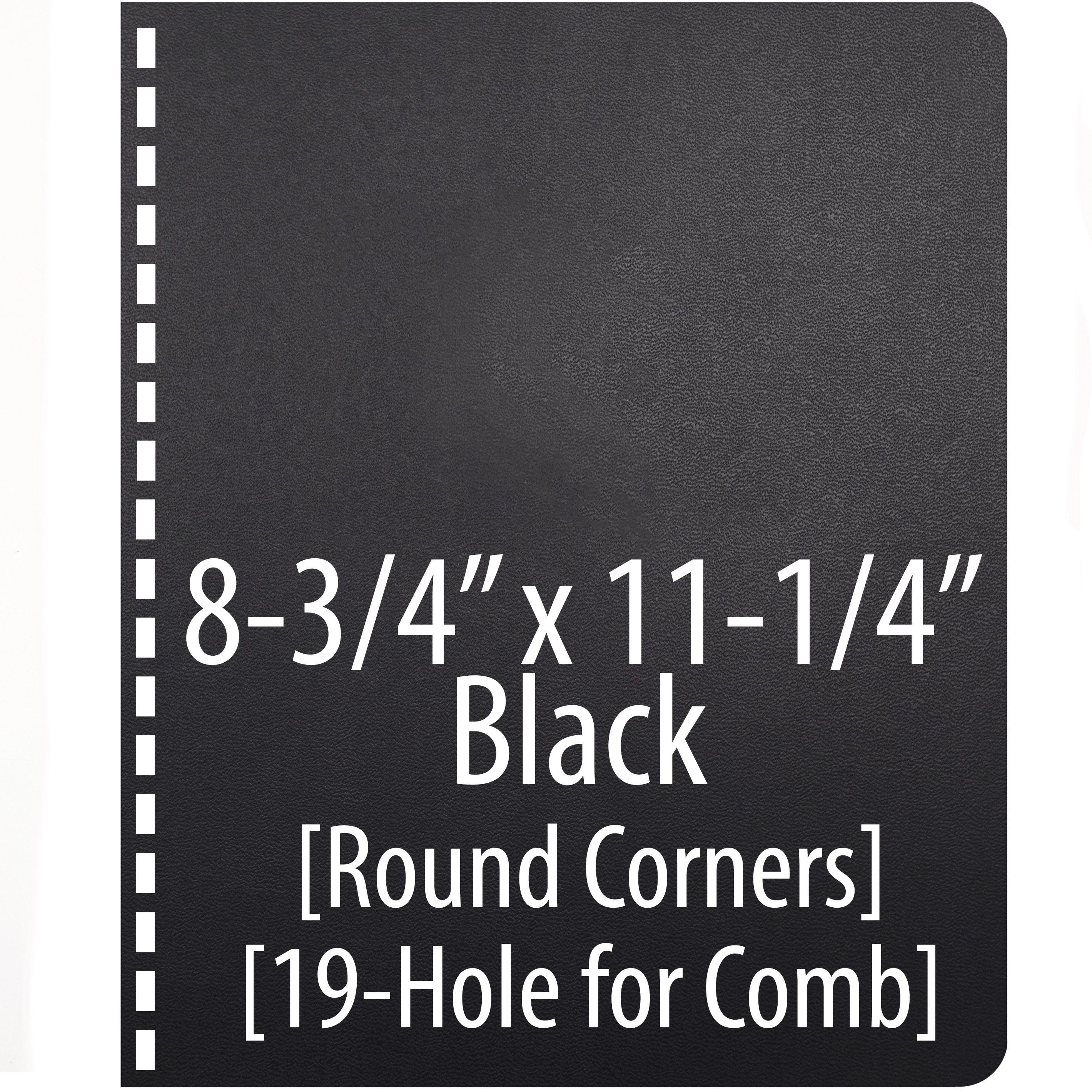 206 Composition Cover [No Window, Round Corner, Black, 19-hole Punch, 8-3/4" X 11-1/4"] 100 /Pack
