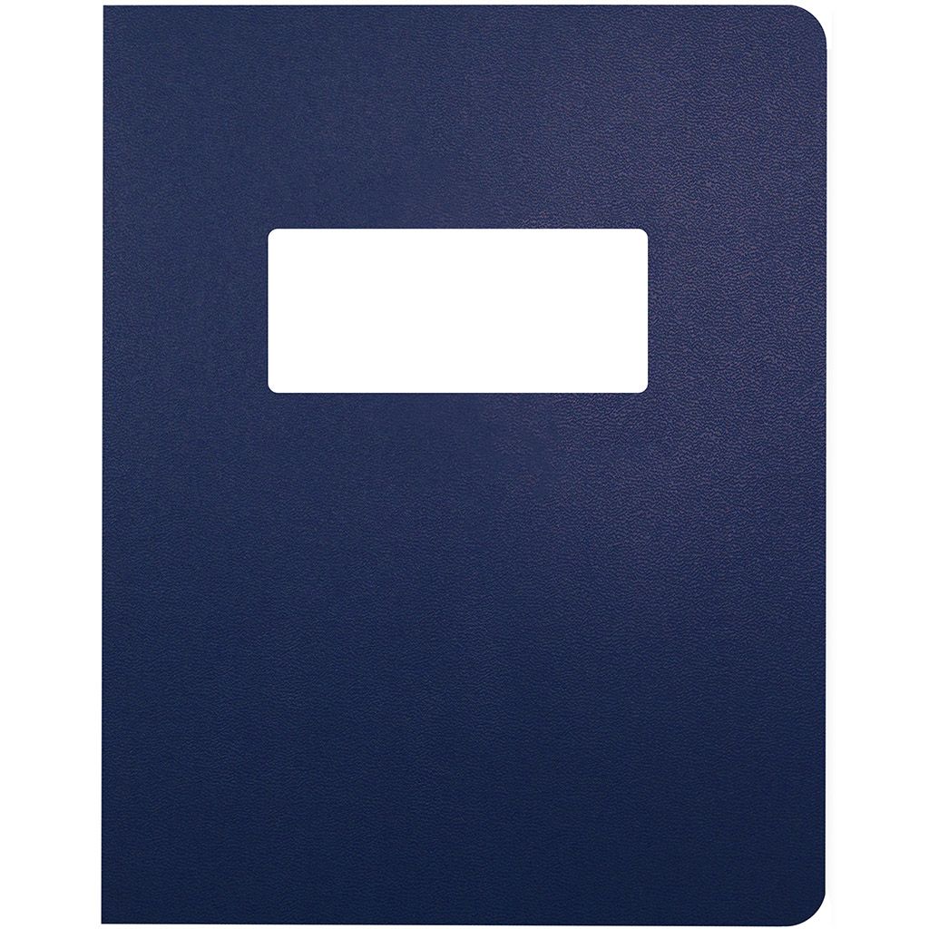 8.75x11.25 Oversize Navy Blue Vinyl Covers with Windows for Binding and Reports