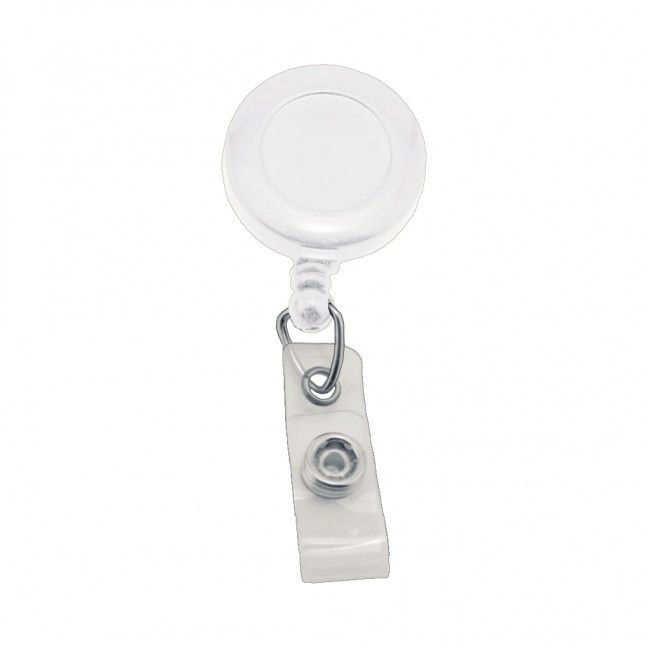 Retractable ID Badge Holder Round [White] 100 /Pack