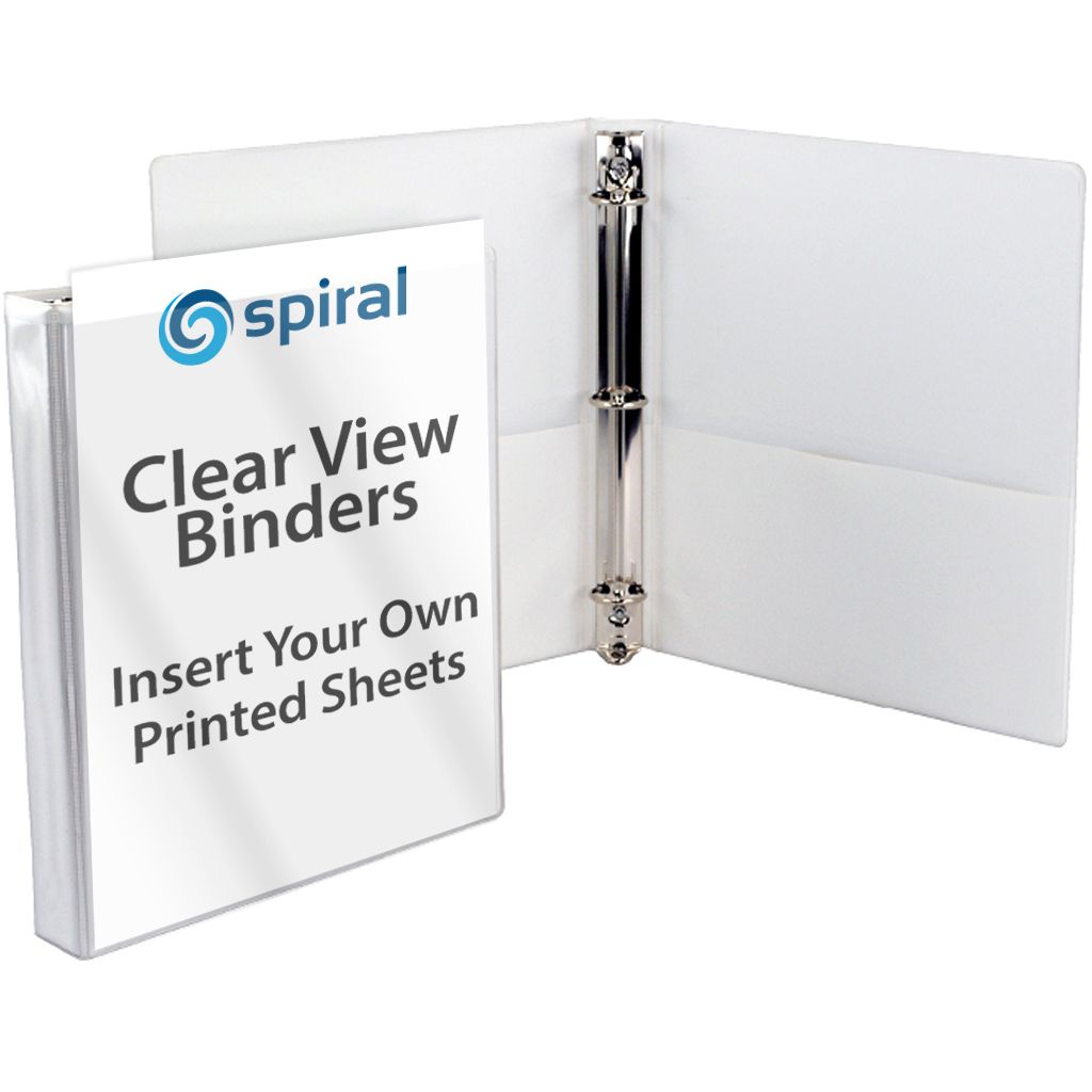 Premium Clear Overlay Binder with Pockets [White, 3", Round Ring] 12 /Box  (Discontinued)