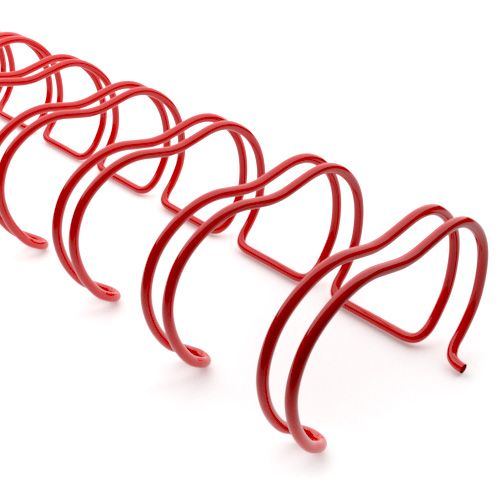 2:1 Red Wire Binding Spine | Twin Loop Metal Binder Supplies with 2:1 Pitch Spacing for Small Books